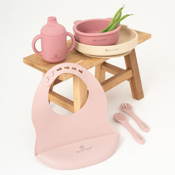 Para Comer Olmitos 0096-Rosa Vajilla Infantil Silicona 7 Piezas Pink para mundo bebé