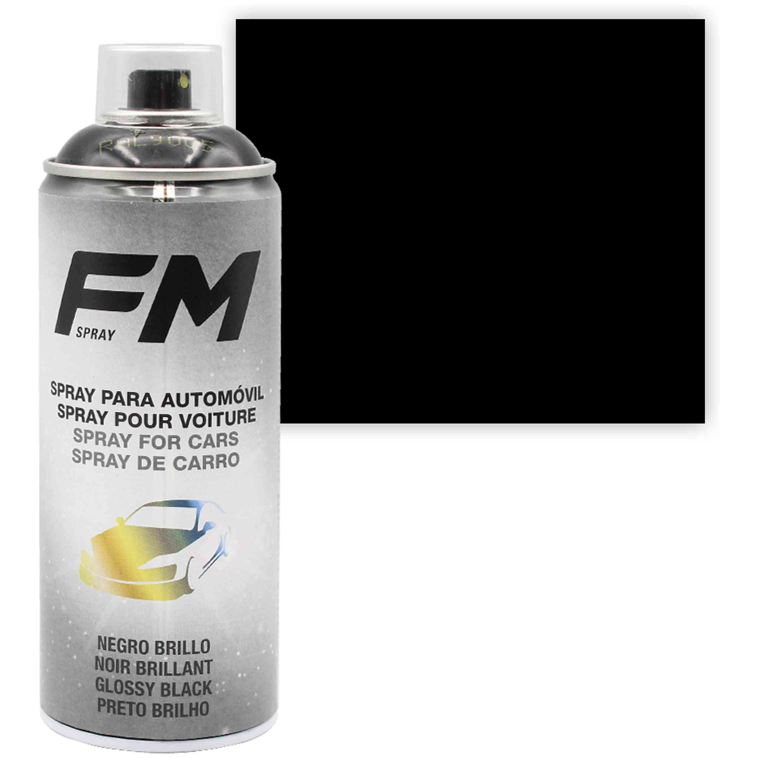 Pintura Spray Automovil Negro Brillo 400Ml Bote