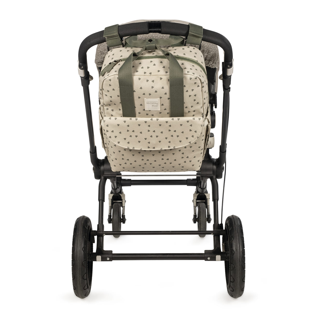 Paseo Walking Mum Mochila Bebé Poppy Corazones Musgo verde para bebe