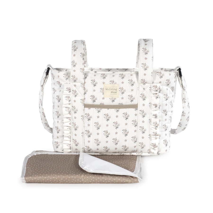 Paseo Walking Mum Bolso Crossbody Botton Flores beige para bebe