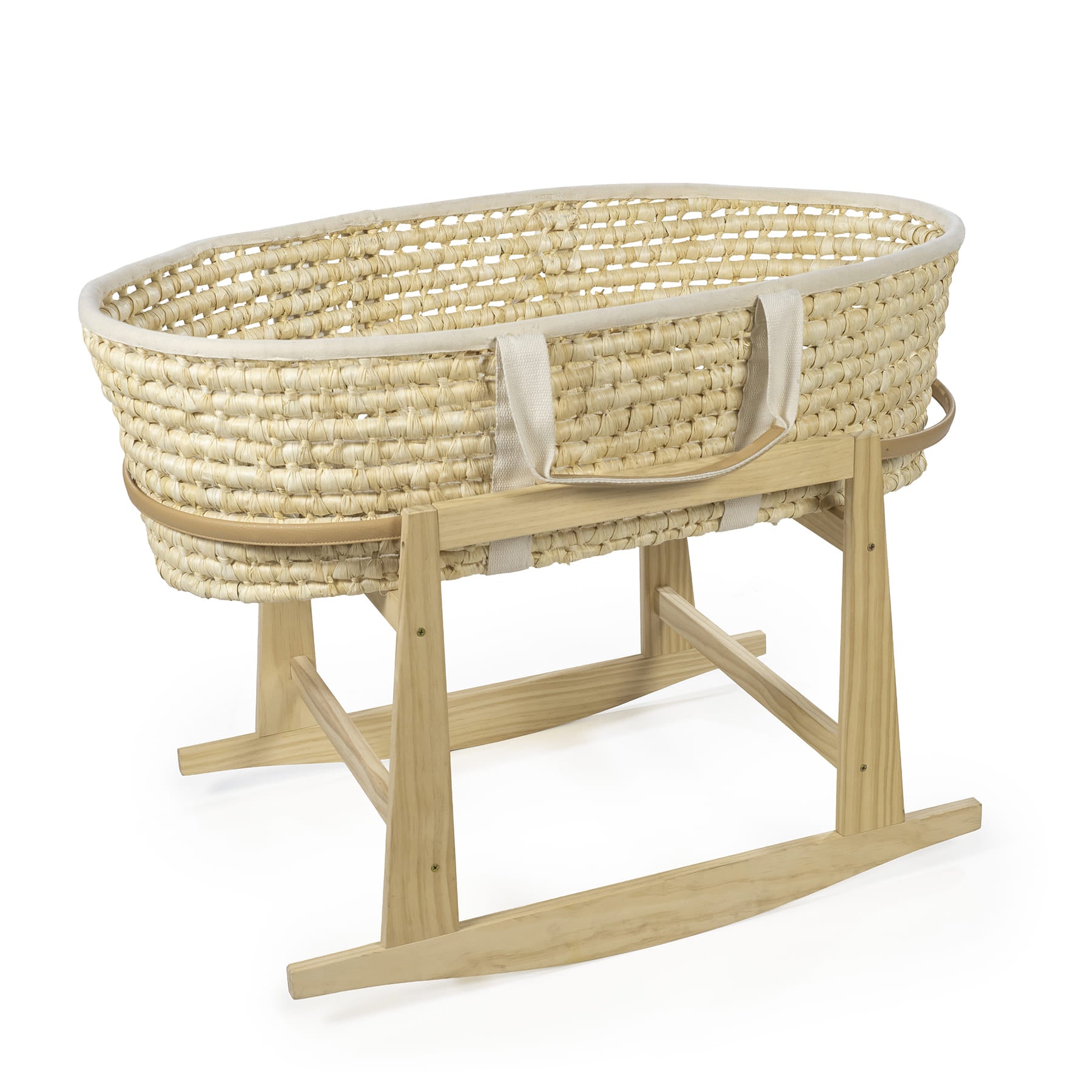 En Casa Walking Mum Soporte Moisés Mimbre Balancín Madera Natural beige para bebe