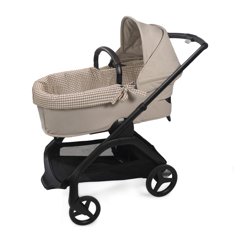 Paseo Walking Mum Cubrecuco Dual + Funda Colchón Ajustable Praliné Vichy Moka multicolor para bebe