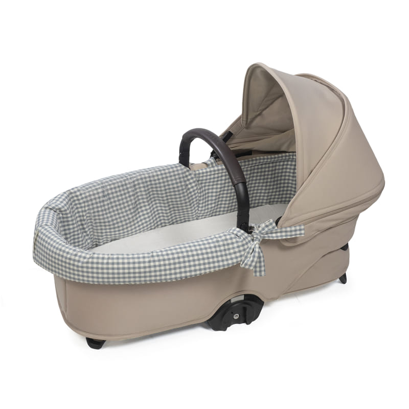 Paseo Walking Mum Cubrecuco Dual + Funda Colchón Ajustable Praliné Vichy/Rayas Menta multicolor para bebe