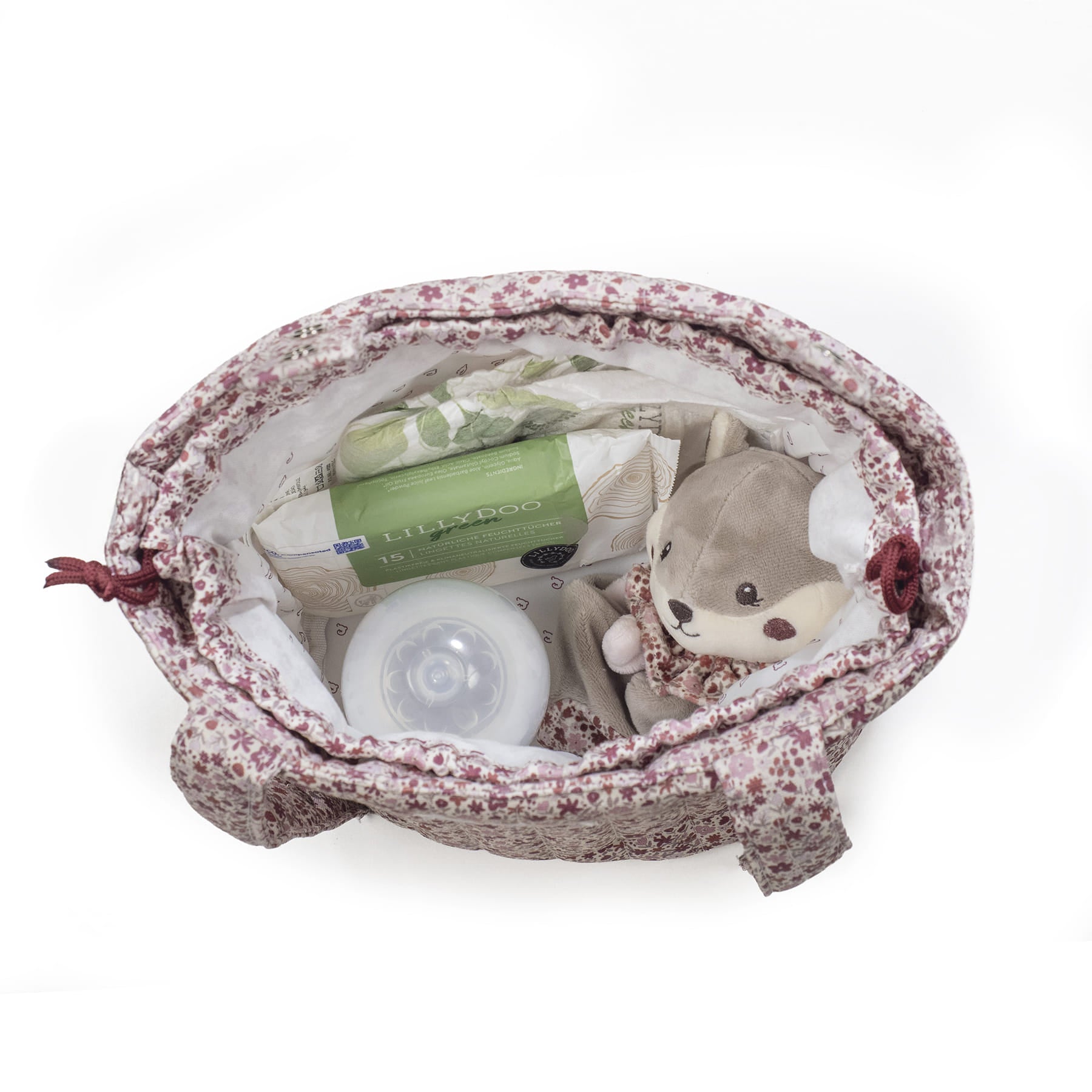 Paseo Pasito A Pasito Bolsa Bucket Cherry Flores rosa para bebe