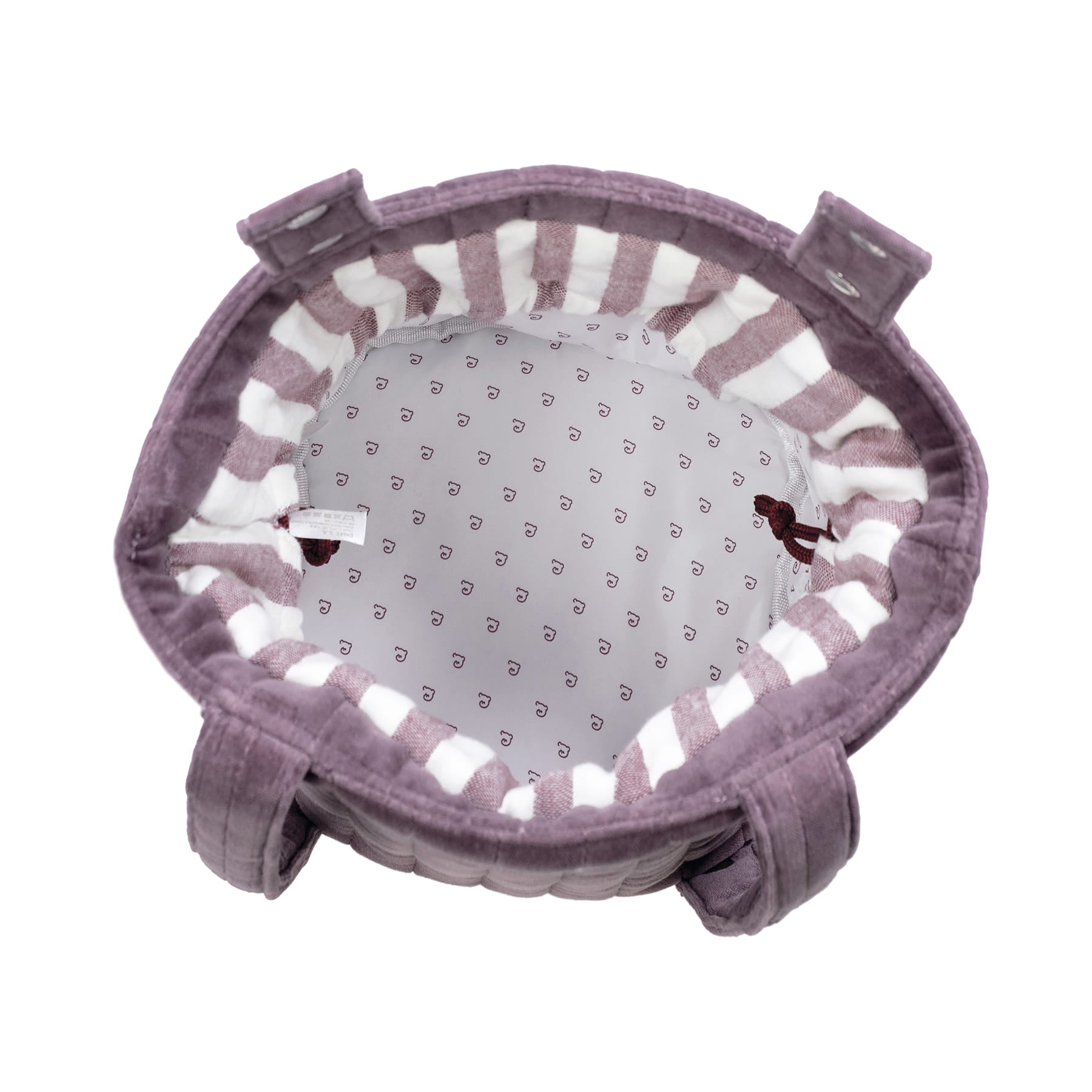 Paseo Pasito A Pasito Bolso Bucket Cherry Rayas Velvet cereza para bebe