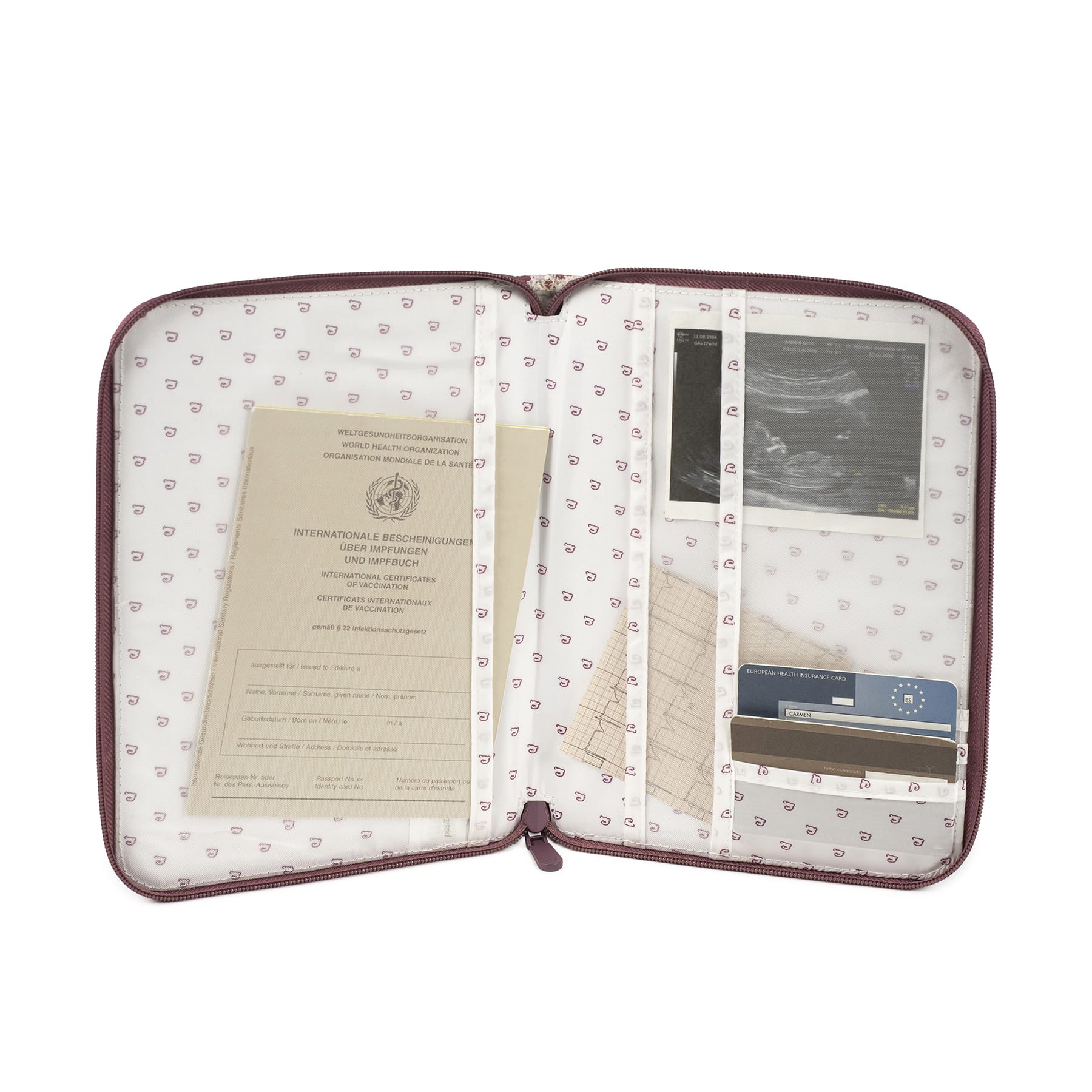 Paseo Pasito A Pasito Portadocumentos Cherry Flores rosa para bebe