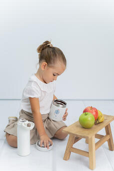 Para Comer Olmitos Set Termo Líquidos + Termo Sólidos Beige Ballon blanco para bebe