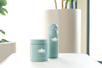 Para Comer Olmitos Set Termo Líquidos 480Ml + Termo Sólidos 550 Ml Paperboat Verde verde para bebe