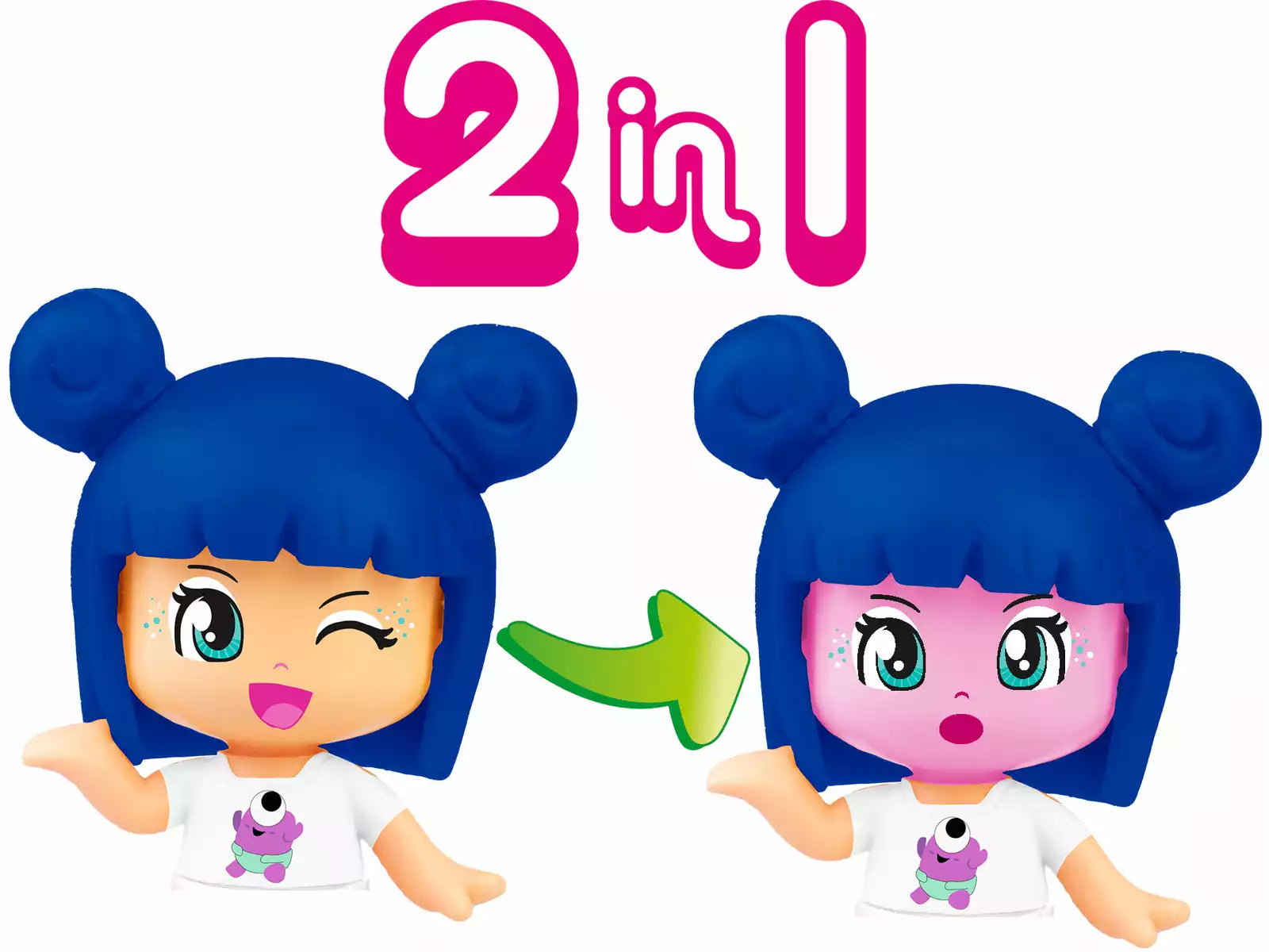Figuras Y Minimundos Famosa Pinypon Terrific Serie 14 Muñeca De Pelo Azul azul para niños