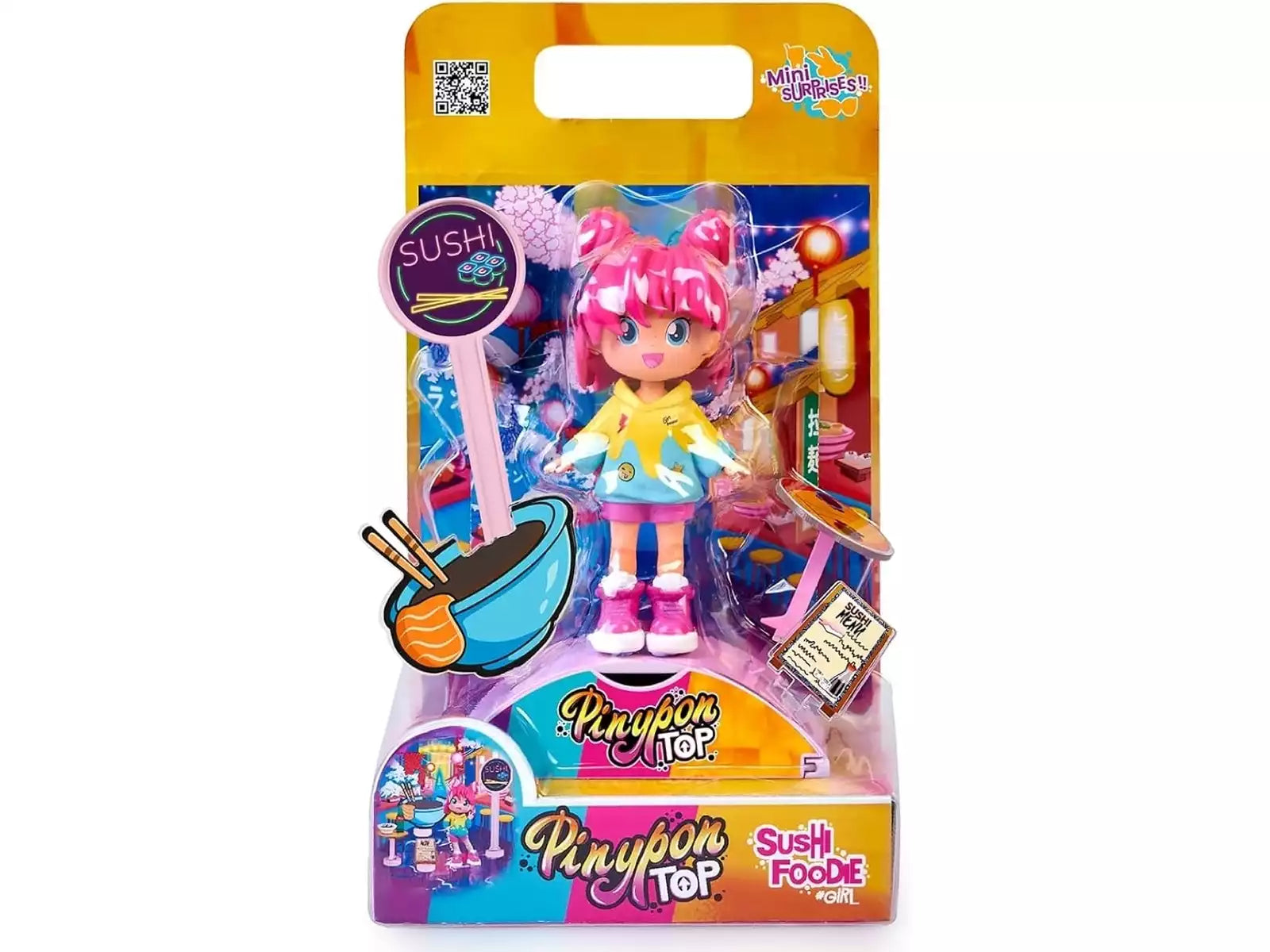 Figuras Y Minimundos Famosa Pinypon Top Sushi Foodie Girl Con Accesorios multicolor para niños
