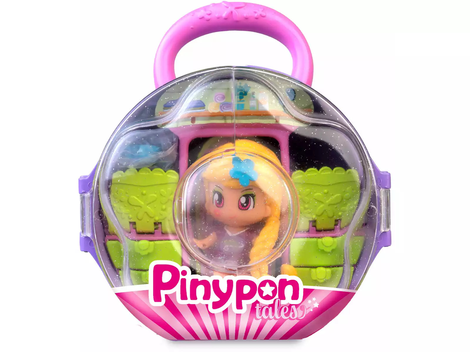 Figuras Y Minimundos Famosa Pinypon Tales - Cuento Con Bolsito Rapunzel morado para niños