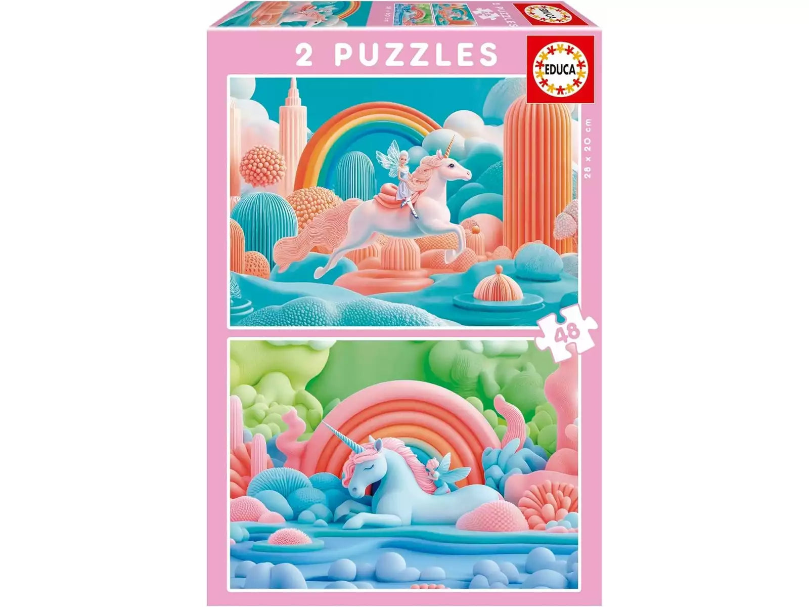 Construcciones Y Puzzles Educa Unicornios Mágicos 2 Puzzles48 Piezas 28X20 Cm multicolor para niños