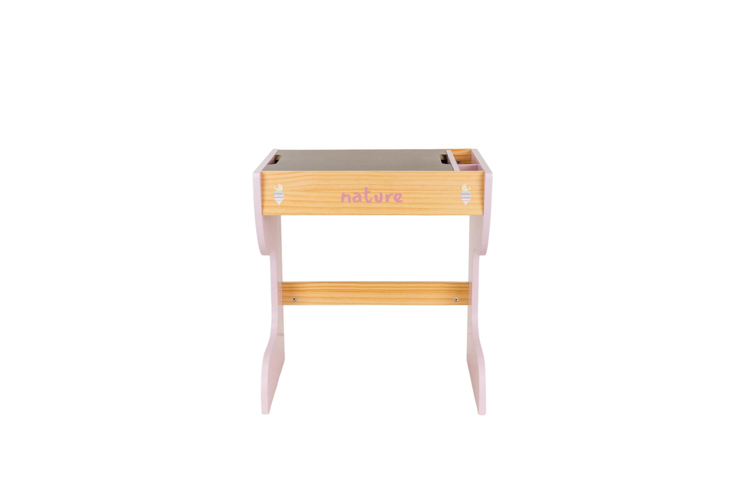 Otros Muñecas Arias Escritorio Con Pizarra+Banco/Baul Nature rosa para niños