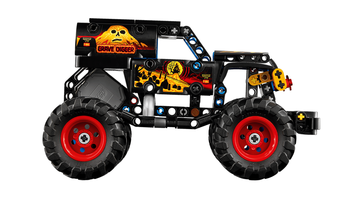 Construcciones Y Puzzles Lego Monster Jam Grave Digger Fuego Y Hielo negro para niños