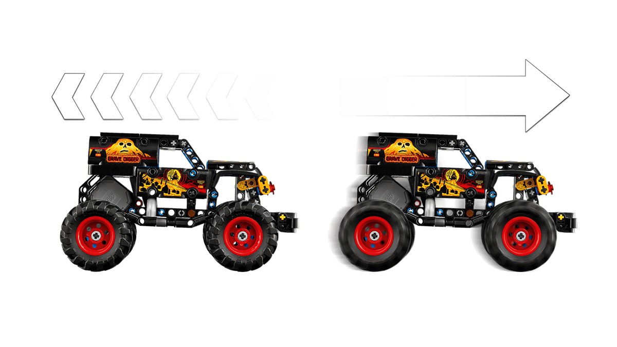 Construcciones Y Puzzles Lego Monster Jam Grave Digger Fuego Y Hielo negro para niños