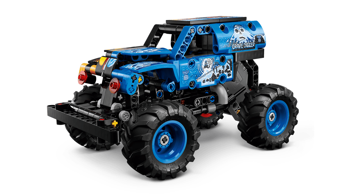 Construcciones Y Puzzles Lego Monster Jam Grave Digger Fuego Y Hielo negro para niños