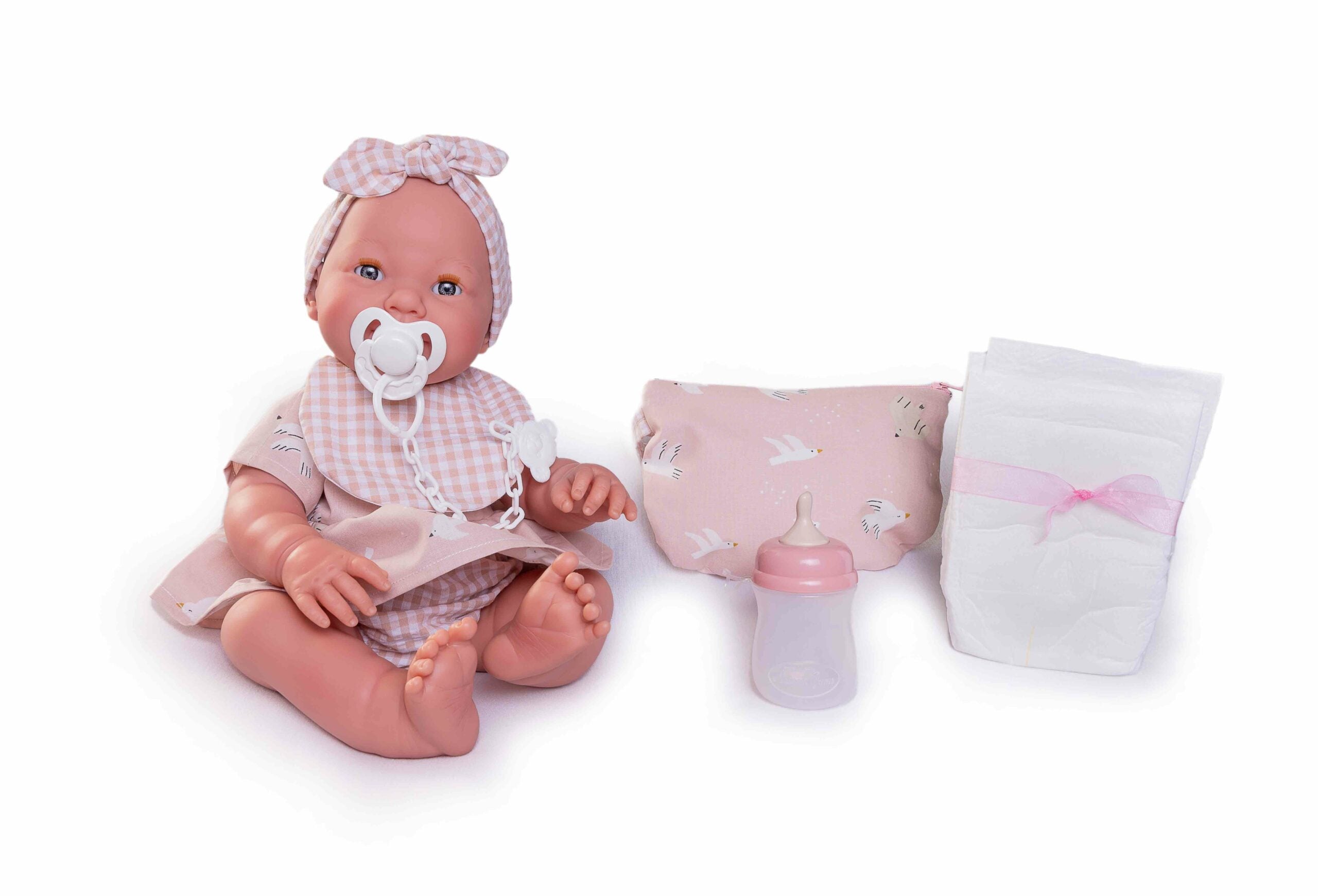 Muñecas Y Peluches Muñecas Antonio Juan Recien Nacida Mia Hace Pipi Con Neceser rosa para niños