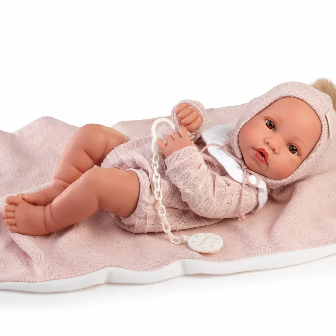 Muñecas Y Peluches Muñecas Antonio Juan Recién Nacida Erika Toquilla Rosa multicolor para niños