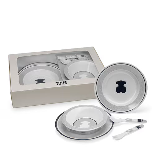 Para Comer Tous Set Vajilla Melamina 5 Piezas Feeding Gris gris para bebe