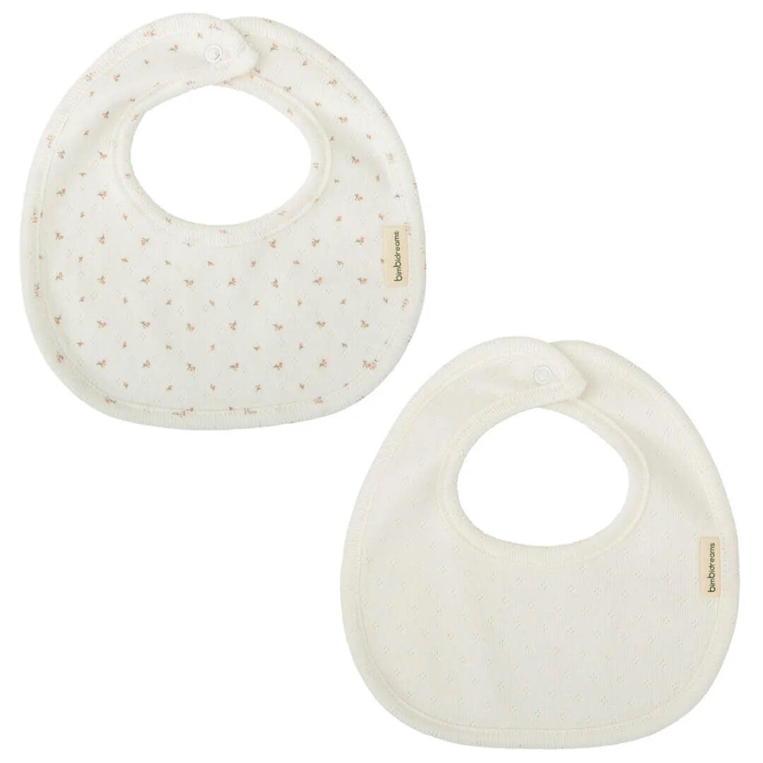 Paseo Bimbidreams Pack 2 Baberos 19X19 Cm Con Impermeable Pu Pointelle rosa para bebe