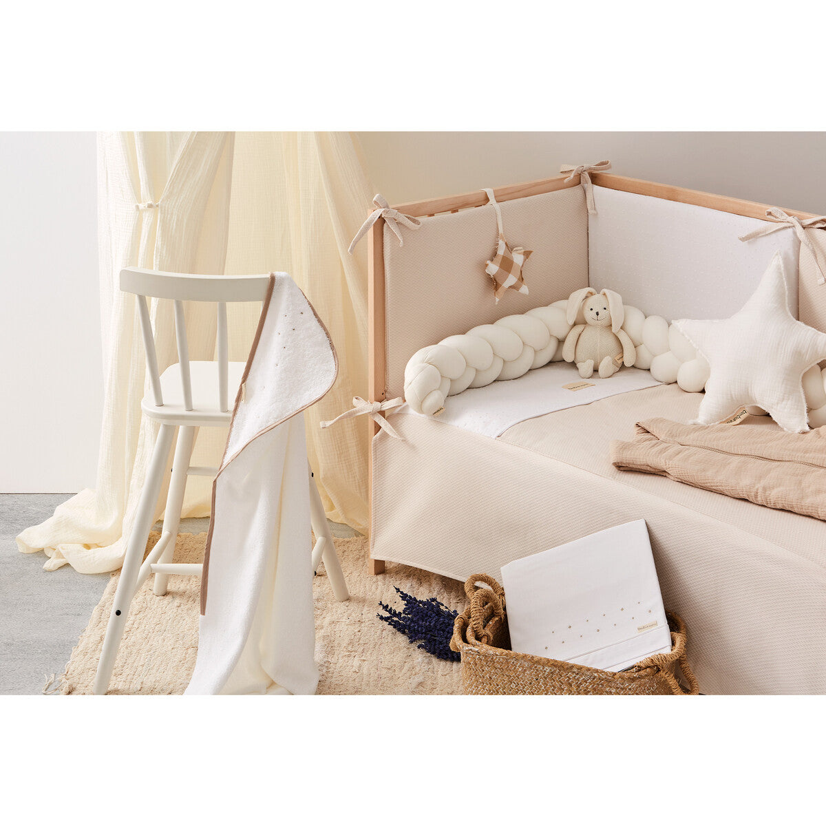 En Casa Bimbidreams Tríptico Sabanas Cuna Punto Lino Beige beige para bebe
