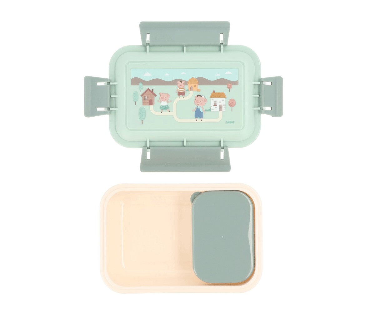 Para Comer Tutete Caja De Almuerzo Bento Los Tres Pequeños Cerditos verde para bebe