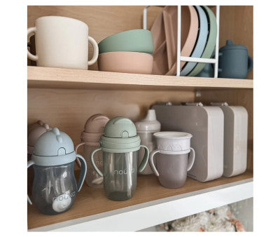 Para Comer Tutete Noüka - Taza Antiderrame Non-Spill Con Pajita Flexible Con Peso 240 Ml Moss verde para bebe