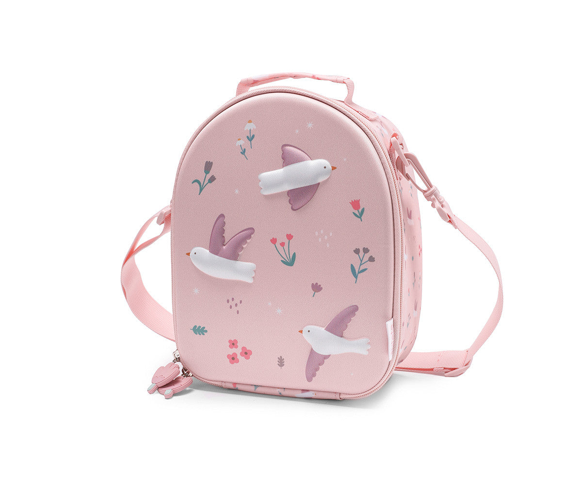 Para Comer Tutete Bolsa Merienda Térmica 3D Blossom Birds rosa para niños