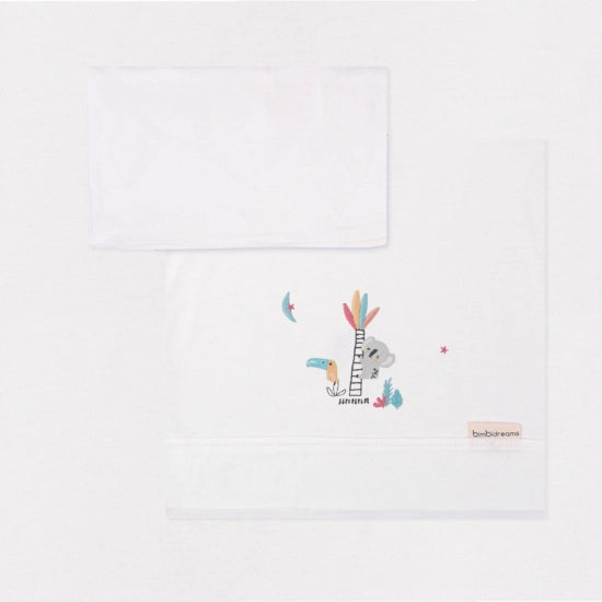 En Casa Bimbidreams Tríptico Sábanas Punto Para Cuna Tucán blanco para bebe