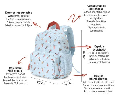 Paseo Tutete Mochila Infantil Circus Show multicolor para bebe