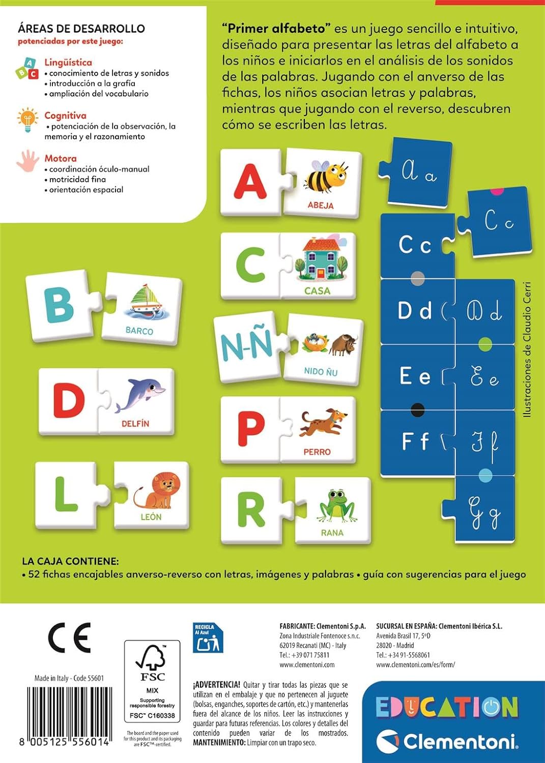 Juegos De Mesa Clementoni Mini Puzzle Mi Primer Alfabeto multicolor para niños