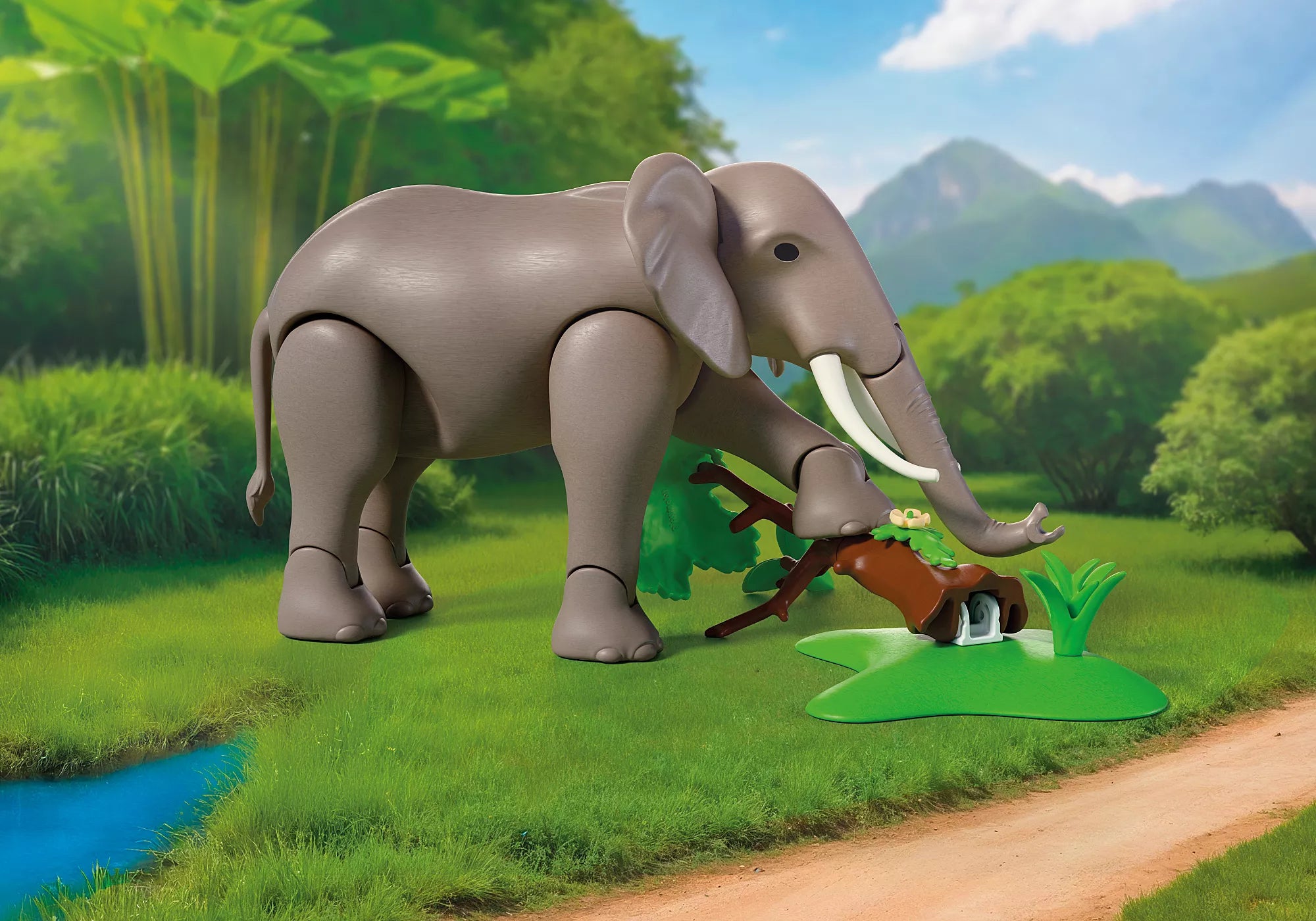 Figuras Y Minimundos Playmobil Elefante Con Cuidador gris para niños