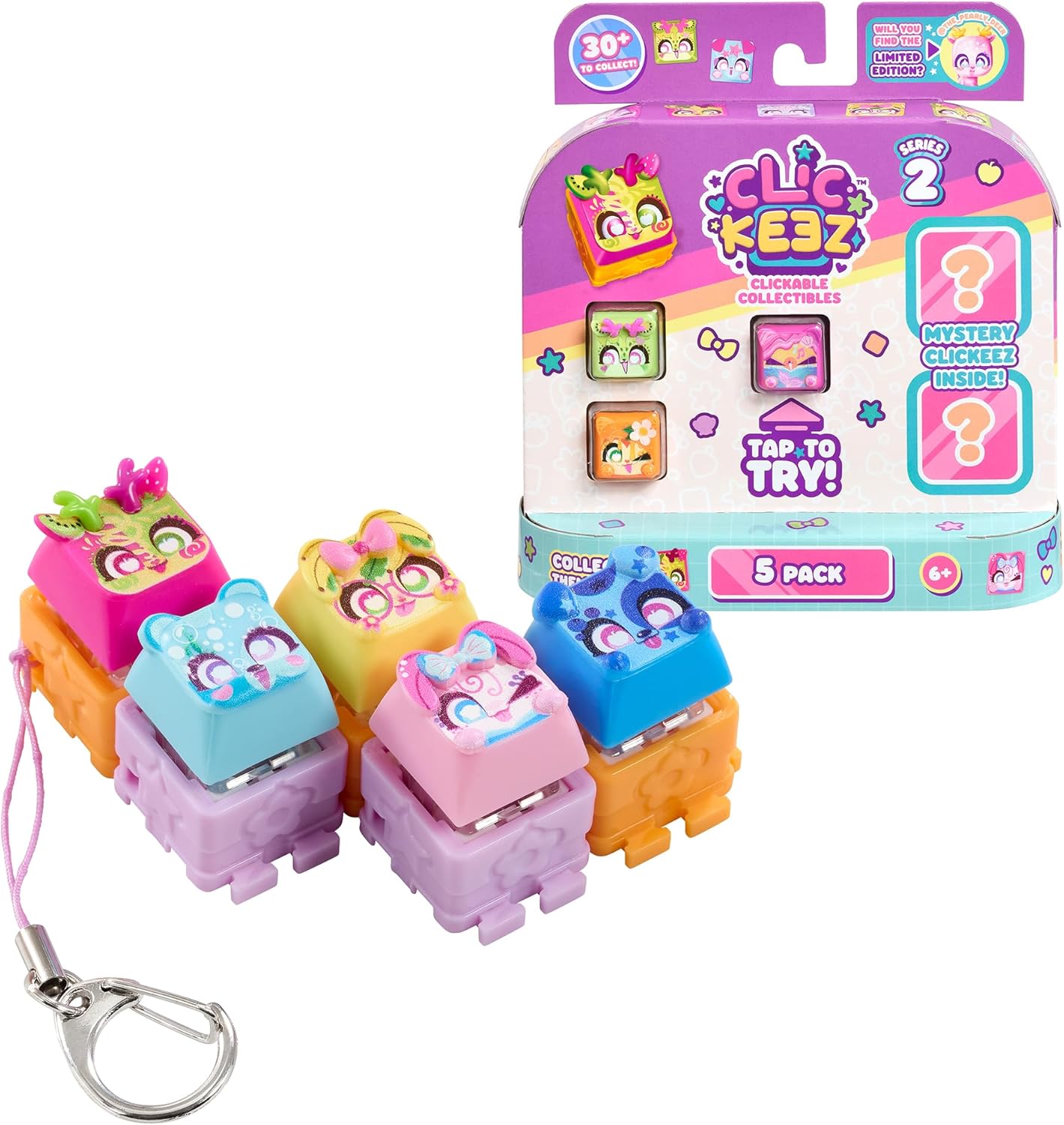 Figuras Y Minimundos Bizak Clickeez Multi Pack-Set Con 5 Teclas,Llavero Y Guía De Colección multicolor para niños