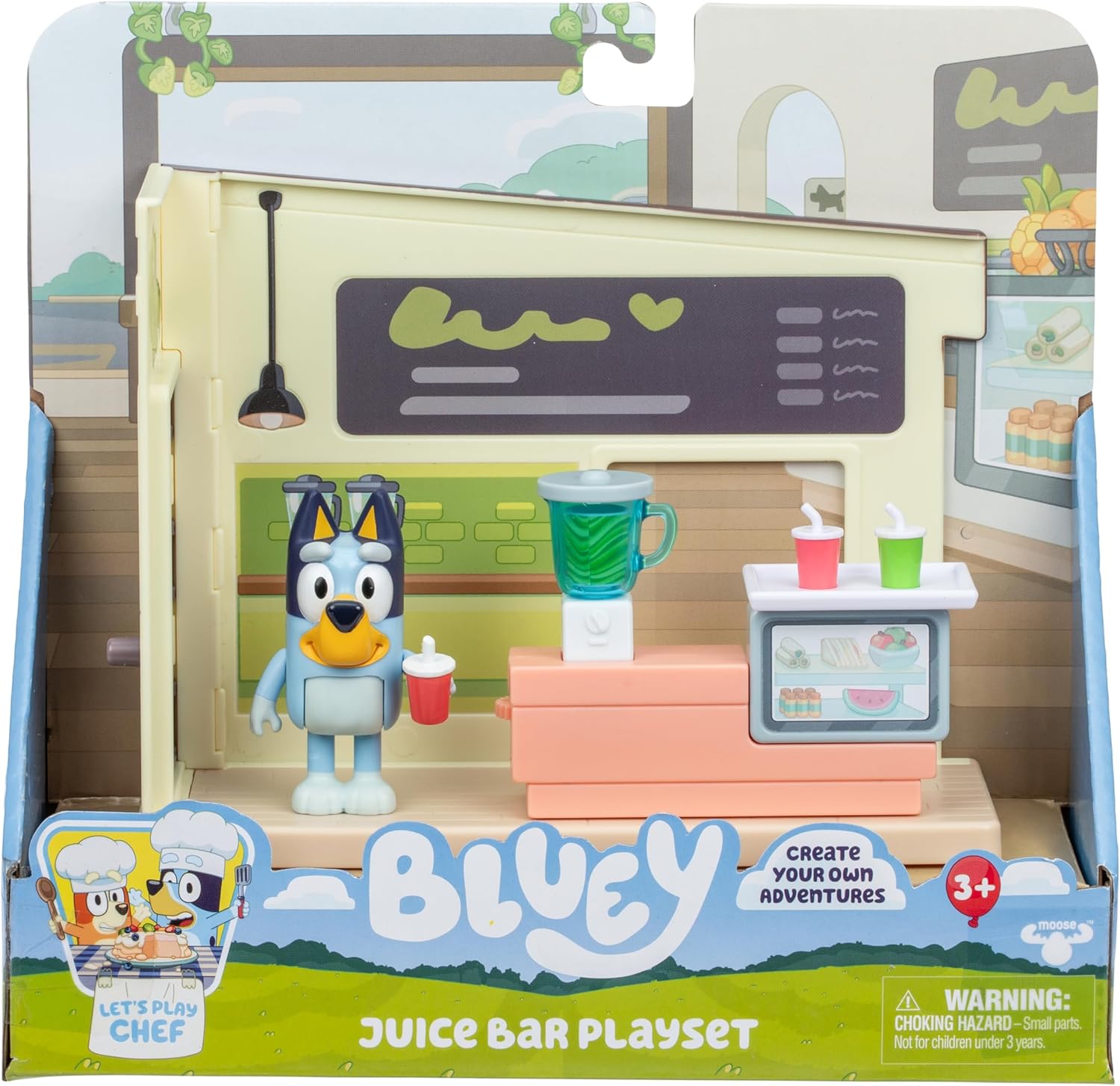 Figuras Y Minimundos Toy Planet Bluey Mini Playset Con Figura Zumos multicolor para niños
