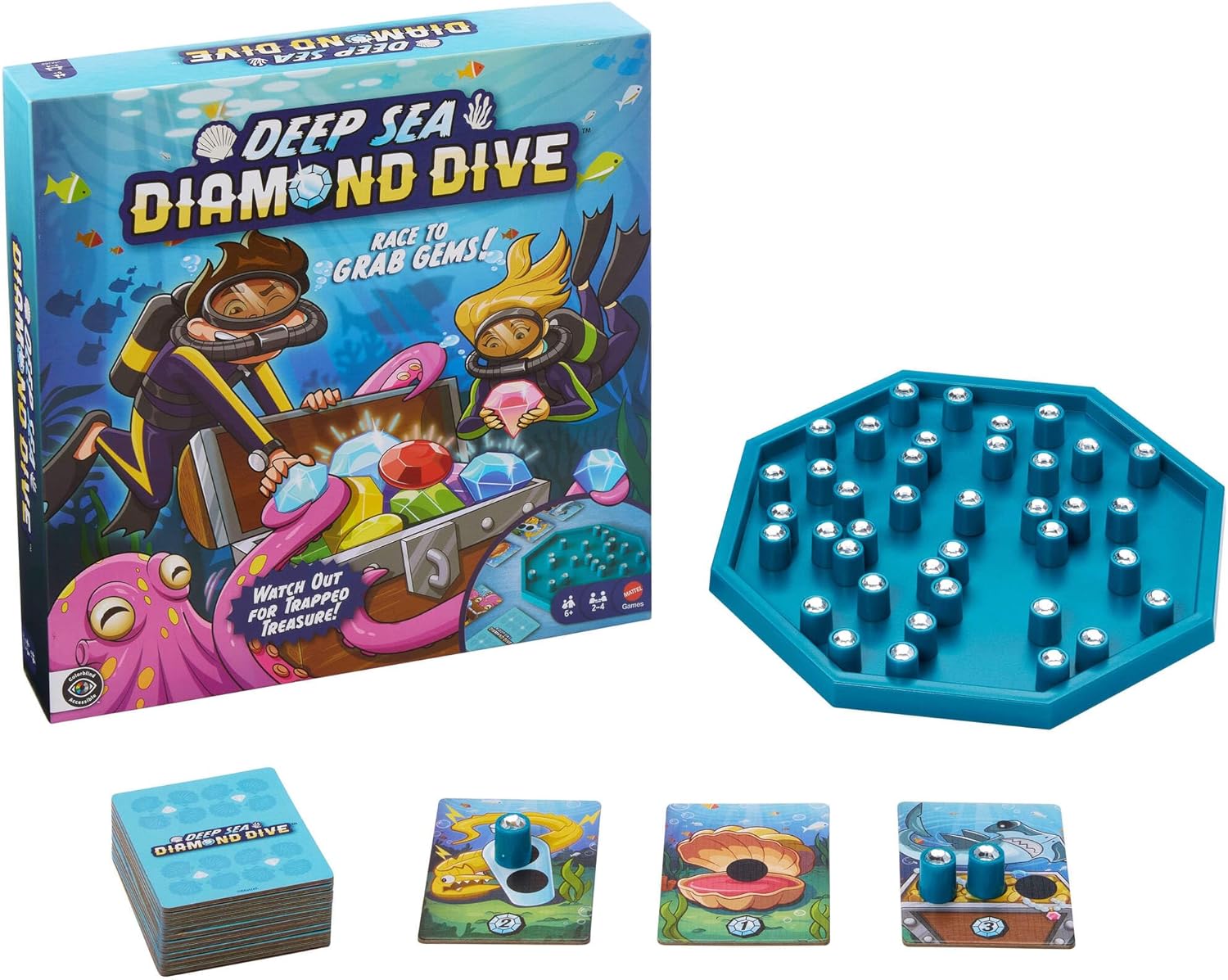 Juegos De Mesa Mattel Games Deep Sea Diamond Dive Juego De Mesa multicolor para niños