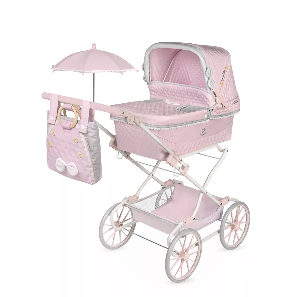 Muñecas Y Peluches De Cuevas Toys Sophie Coche Reborn Plegable 55 Cm Con Sombrilla rosa para niños