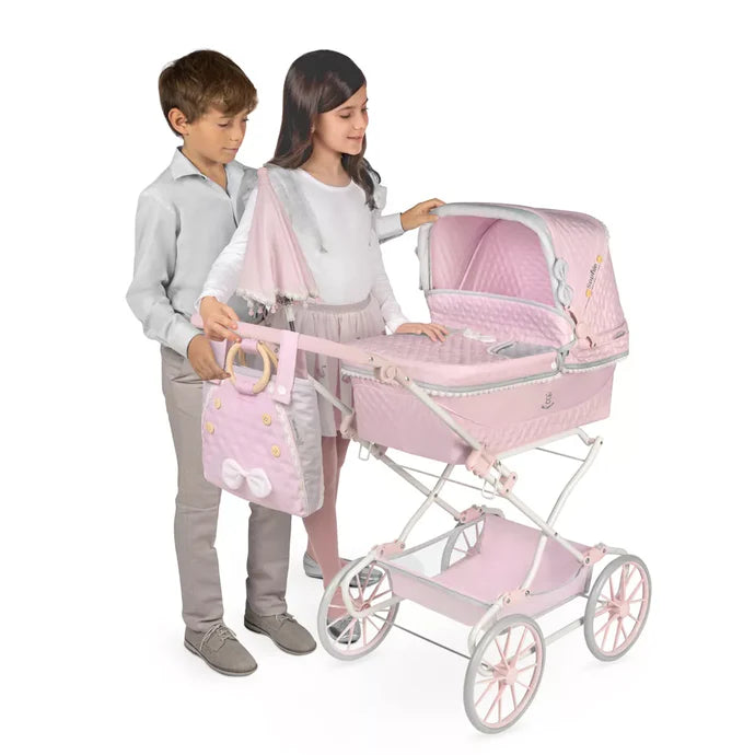 Muñecas Y Peluches De Cuevas Toys Sophie Coche Reborn Plegable 55 Cm Con Sombrilla rosa para niños