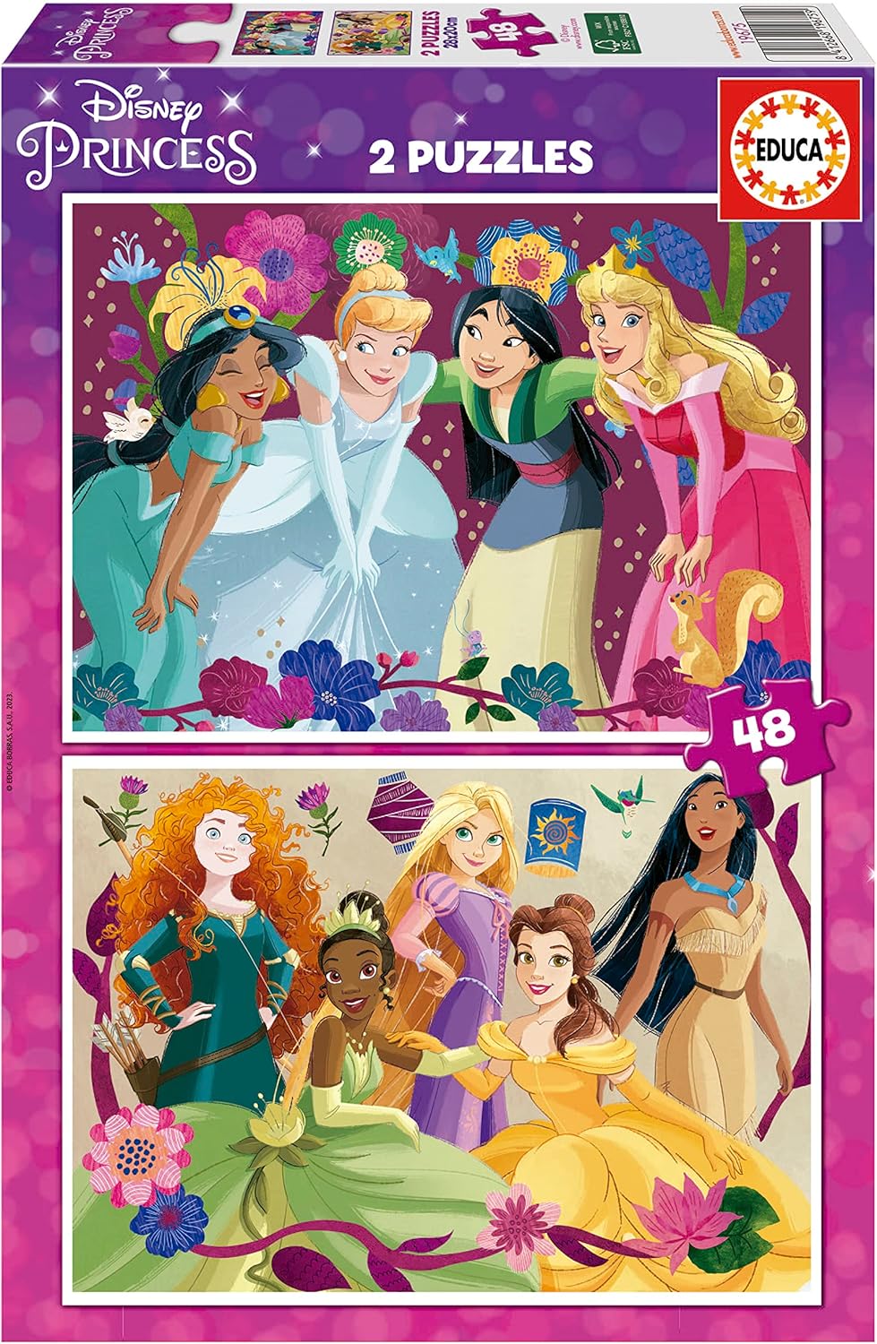 Juegos De Mesa Educa 2 Puzzles Disney Princesas 48 Piezas multicolor para niños