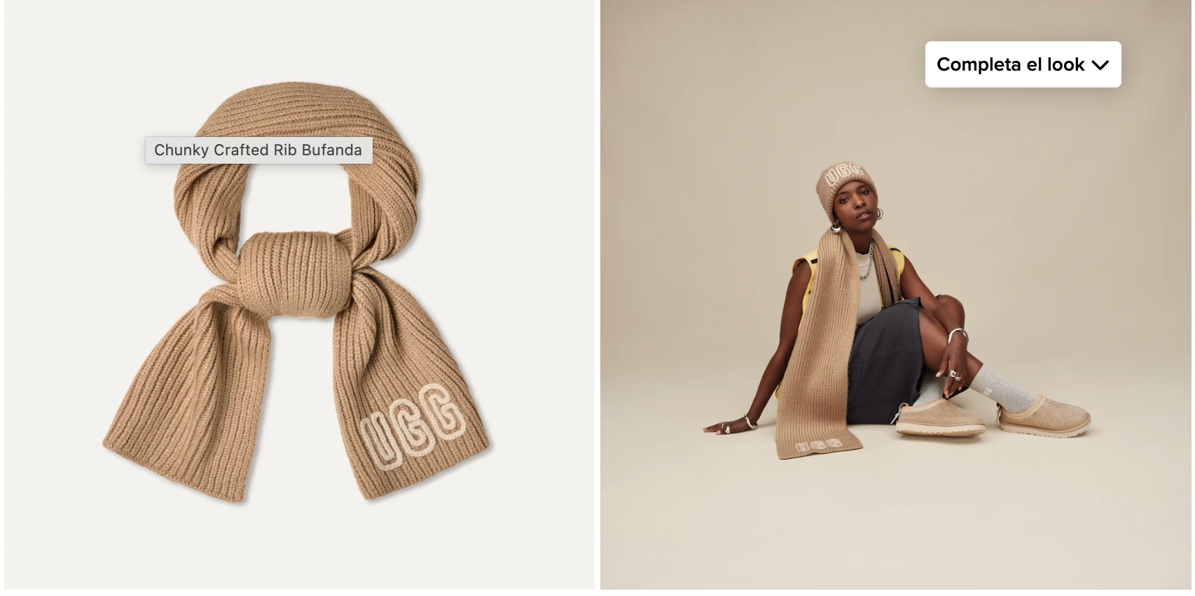 Pañuelos Y Bufandas Ugg Chunky Crafted camel para mujer