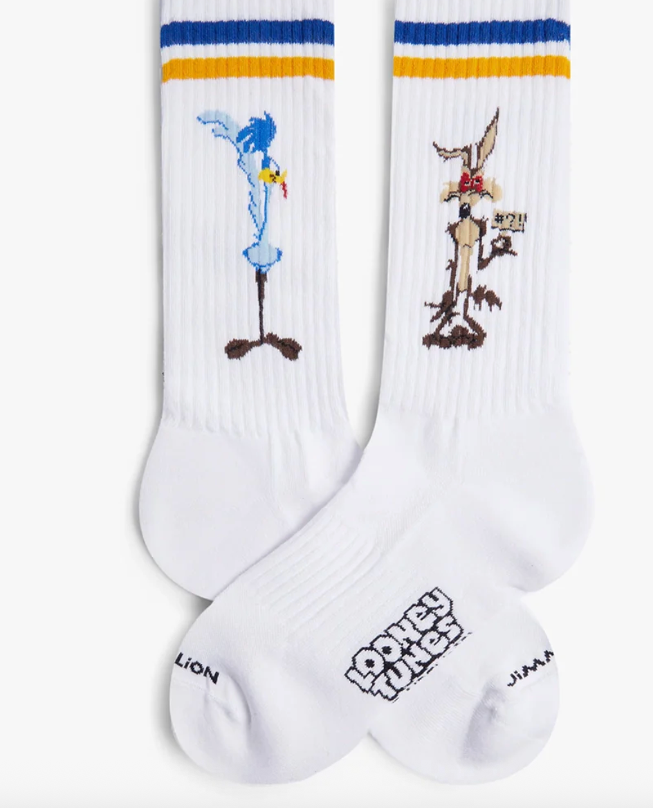 Calcetines Jimmy Lion Athletic Road Runner Vs Coyote blanco para unisex