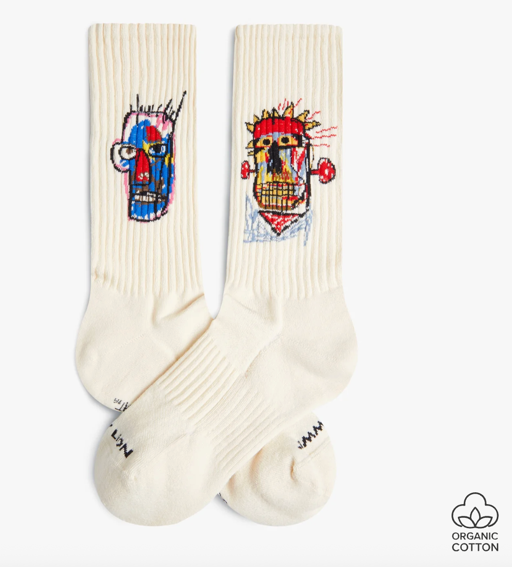 Calcetines Jimmy Lion Athletic Basquiat Heads 1982 beige para unisex