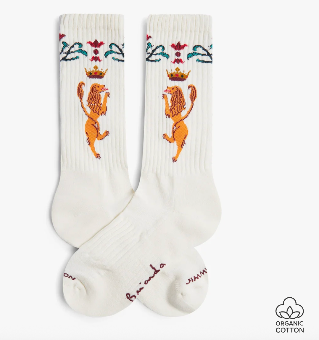 Calcetines Jimmy Lion Athletic Brianda Lion Crown beige para unisex