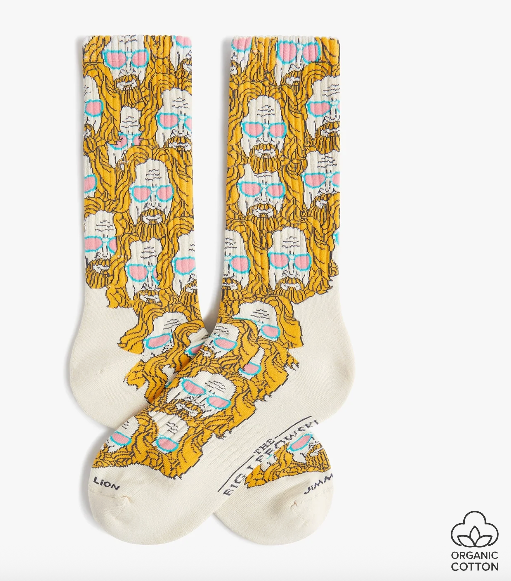 Calcetines Jimmy Lion Athletic The Big Lebowski The Dude beige para unisex