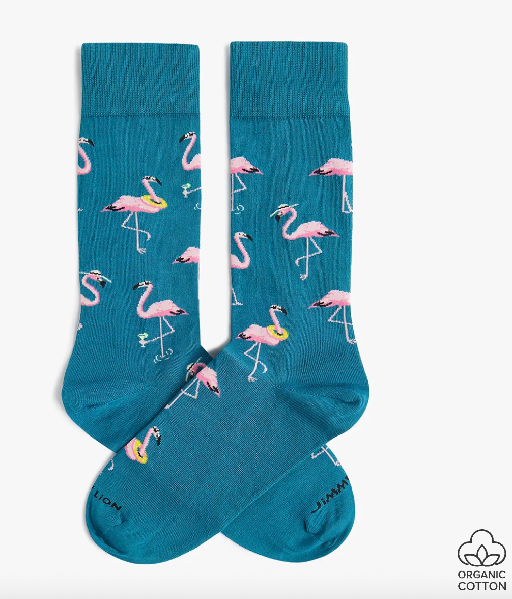 Calcetines Jimmy Lion Funky Flamingo verde para unisex