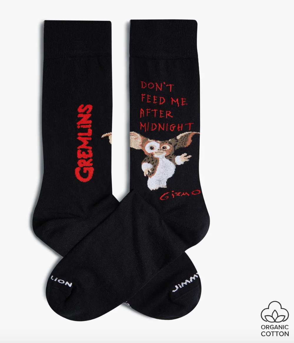 Calcetines Jimmy Lion Gremlins Warning negro para unisex