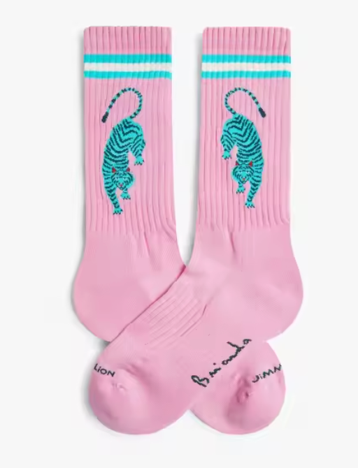 Calcetines Jimmy Lion Athletic Brianda Tiger rosa para unisex