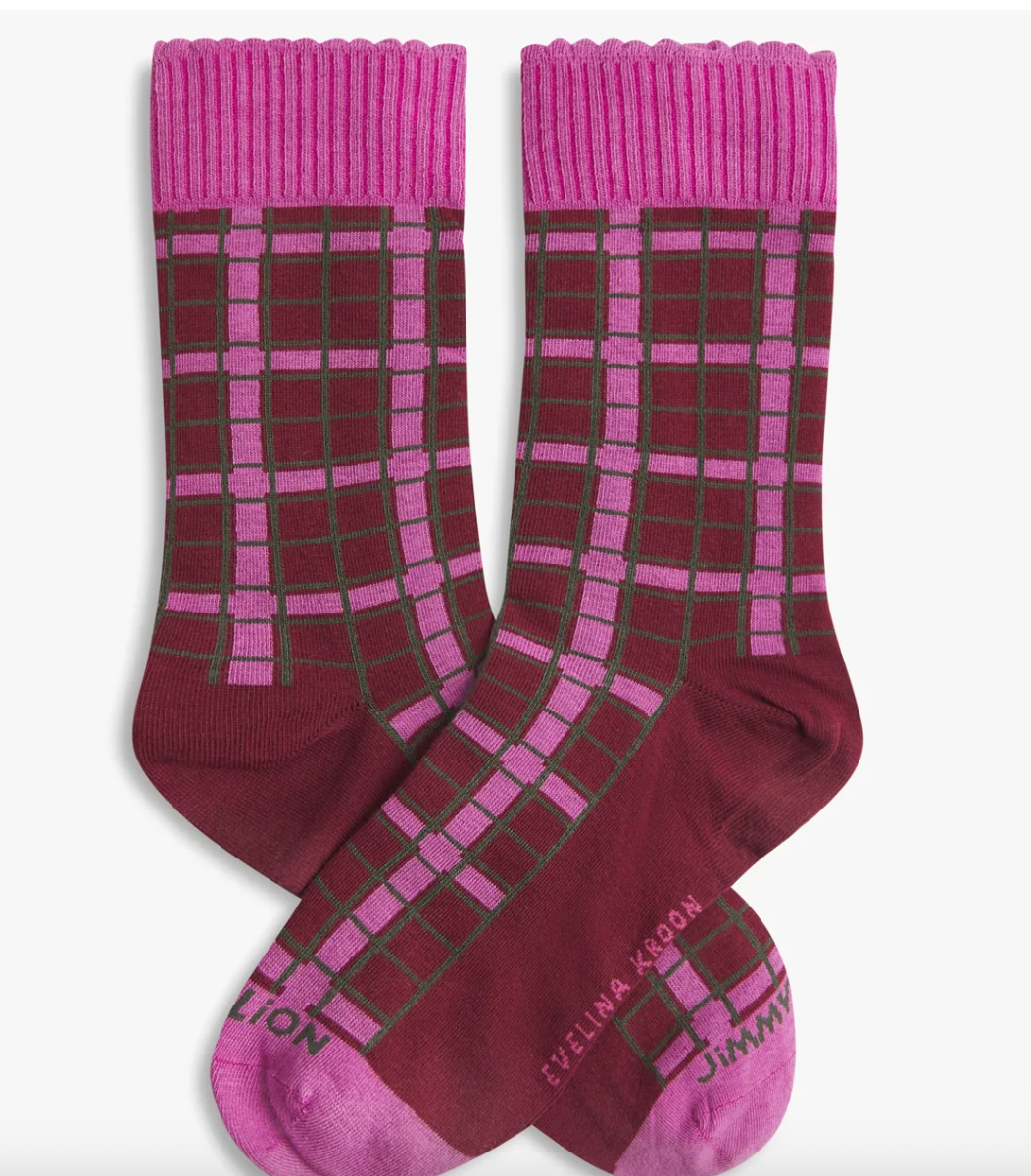 Calcetines Jimmy Lion Evelina Kroon Pattern Ii burdeos/rosa para unisex