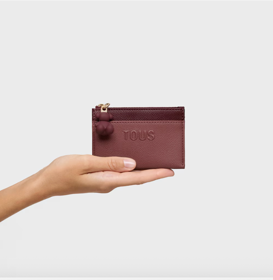 Carteras Y Monederos Tous Tarj Audree Saffiano burdeos para mujer