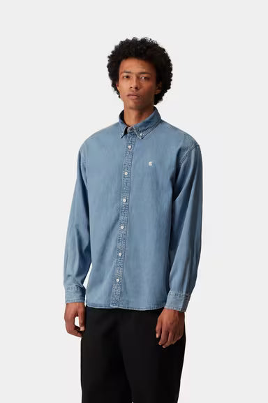 Camisas Carhartt Lucas Shirt azul para hombre