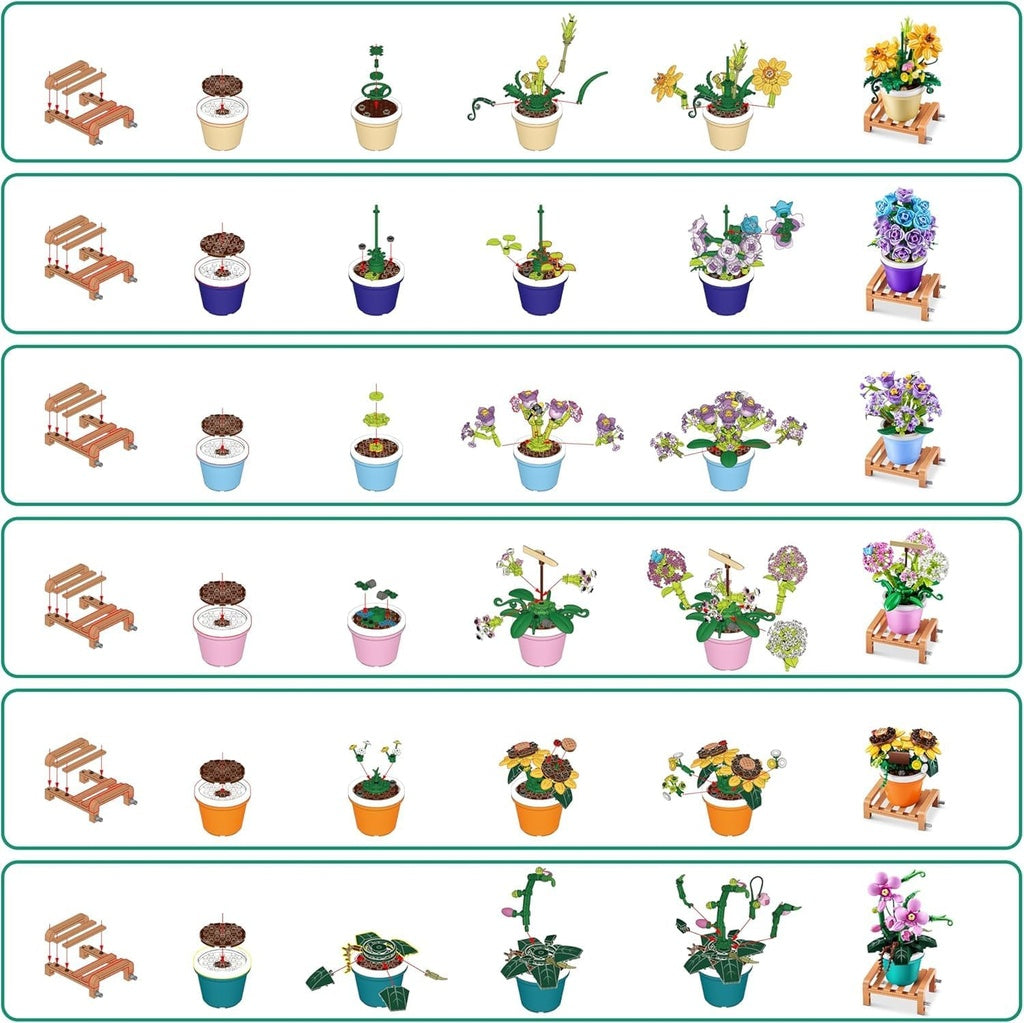 Construcciones Y Puzzles Zuru Garden Pot Plants,Series 1,29Pcs/Sidekic multicolor para niños